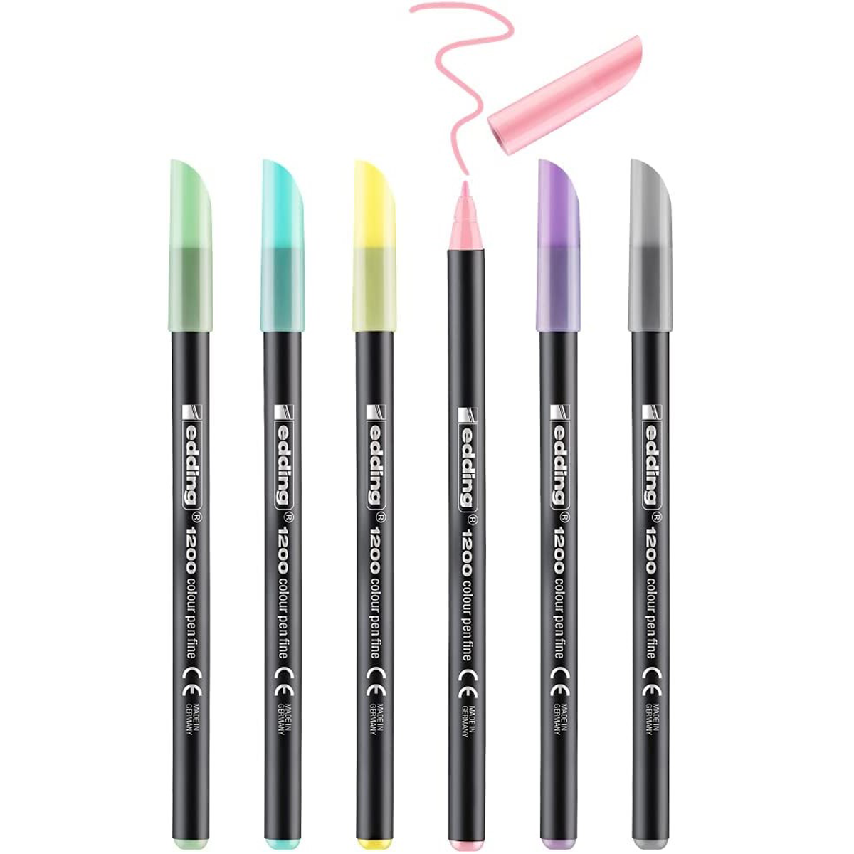 Rotulador Edding 1200-6  Pastel Punta Fibra 1mm Papel Estuche C/6 Piezas
