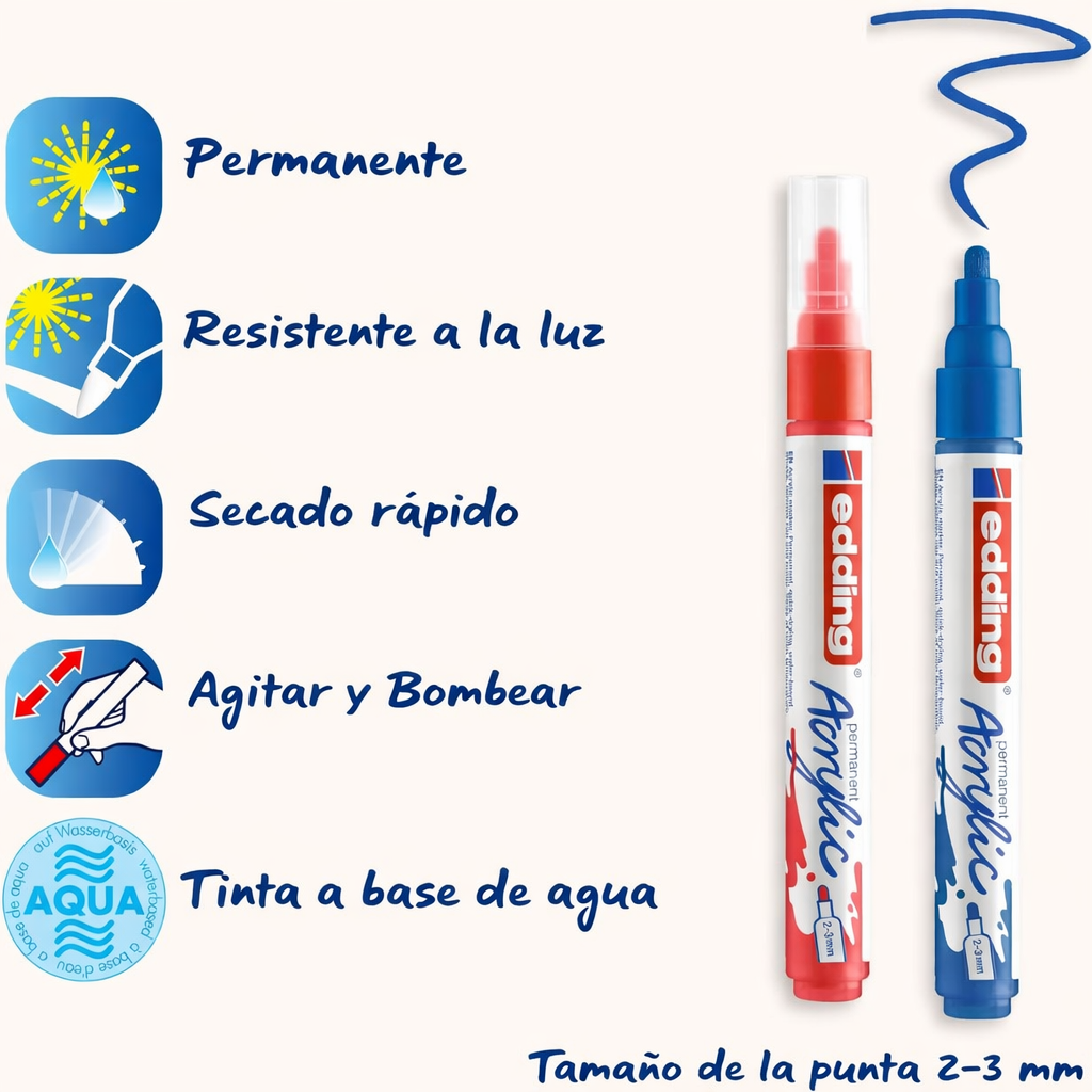 Kit manualidades Acrílico Dale color a tu mundial con edding