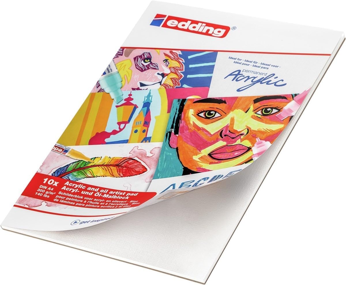 Edding Block for Acrylic Markers A4 21x30cm 300g with 10 Sheets