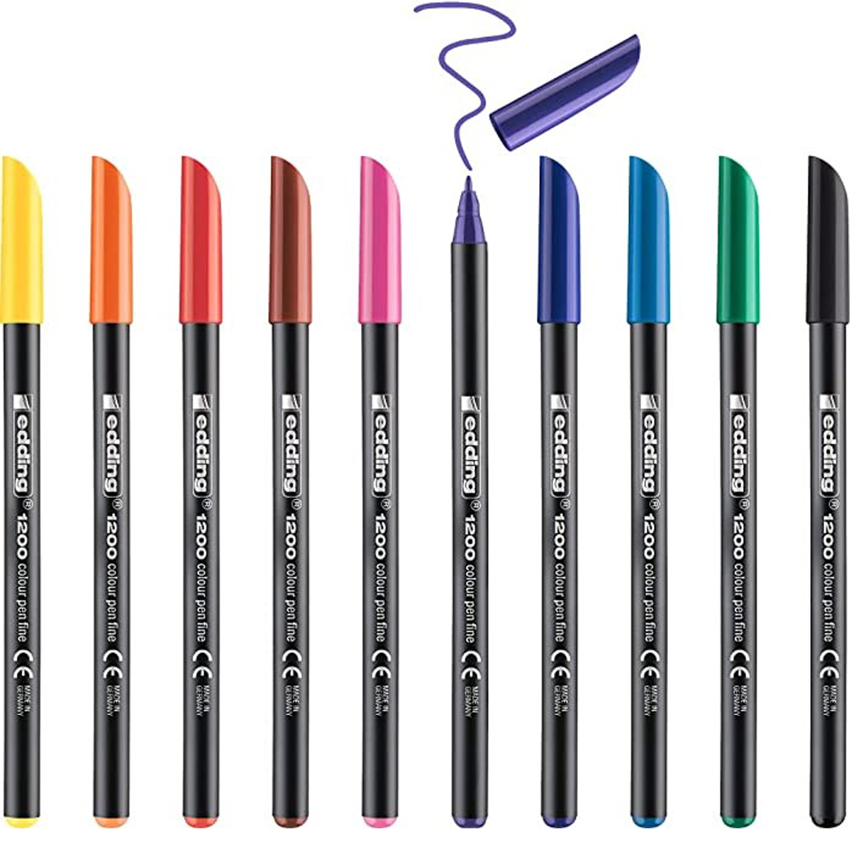 Rotulador edding 1200 Punta Fibra 1mm Papel Estuche Metal C/10 Piezas