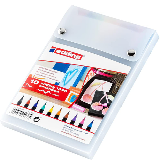 Rotulador Edding E-1340 Punta Pincel Flexible Estuche C/10 Piezas