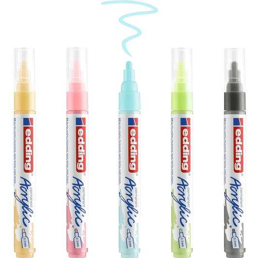 Marcadores Edding 5100 Pastel Punta Redonda 2-3m Caja C/5 piezas