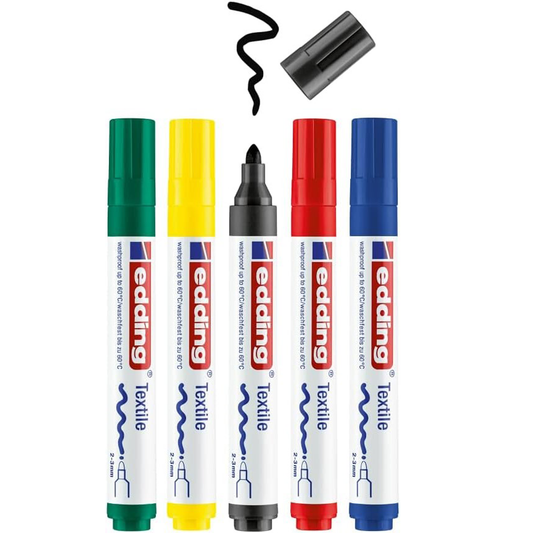 Marcador Edding 4500 Textil Punta Conica 2-3mm 5 Colores