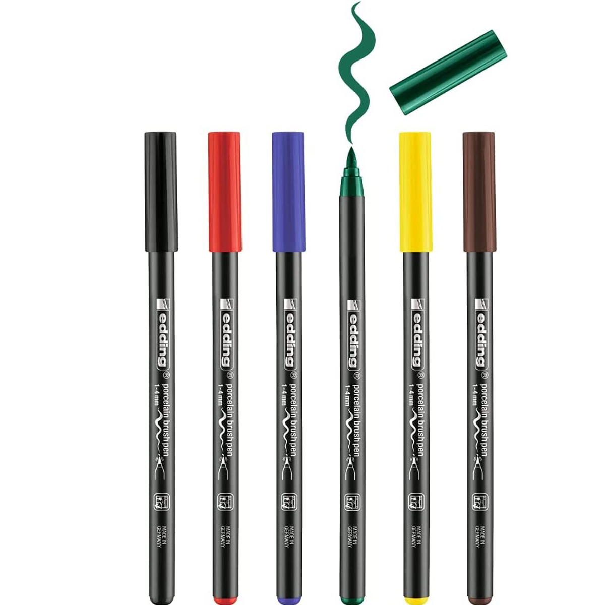 Rotuladores Edding 4200 Ceramica Porcelana Punta Pincel 1-4mm Estuche c/6 piezas