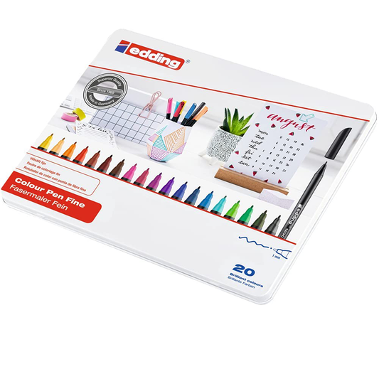 Rotulador Edding 1200 Papel Punta Fibra 1mm Estuche Metal C/20 Piezas