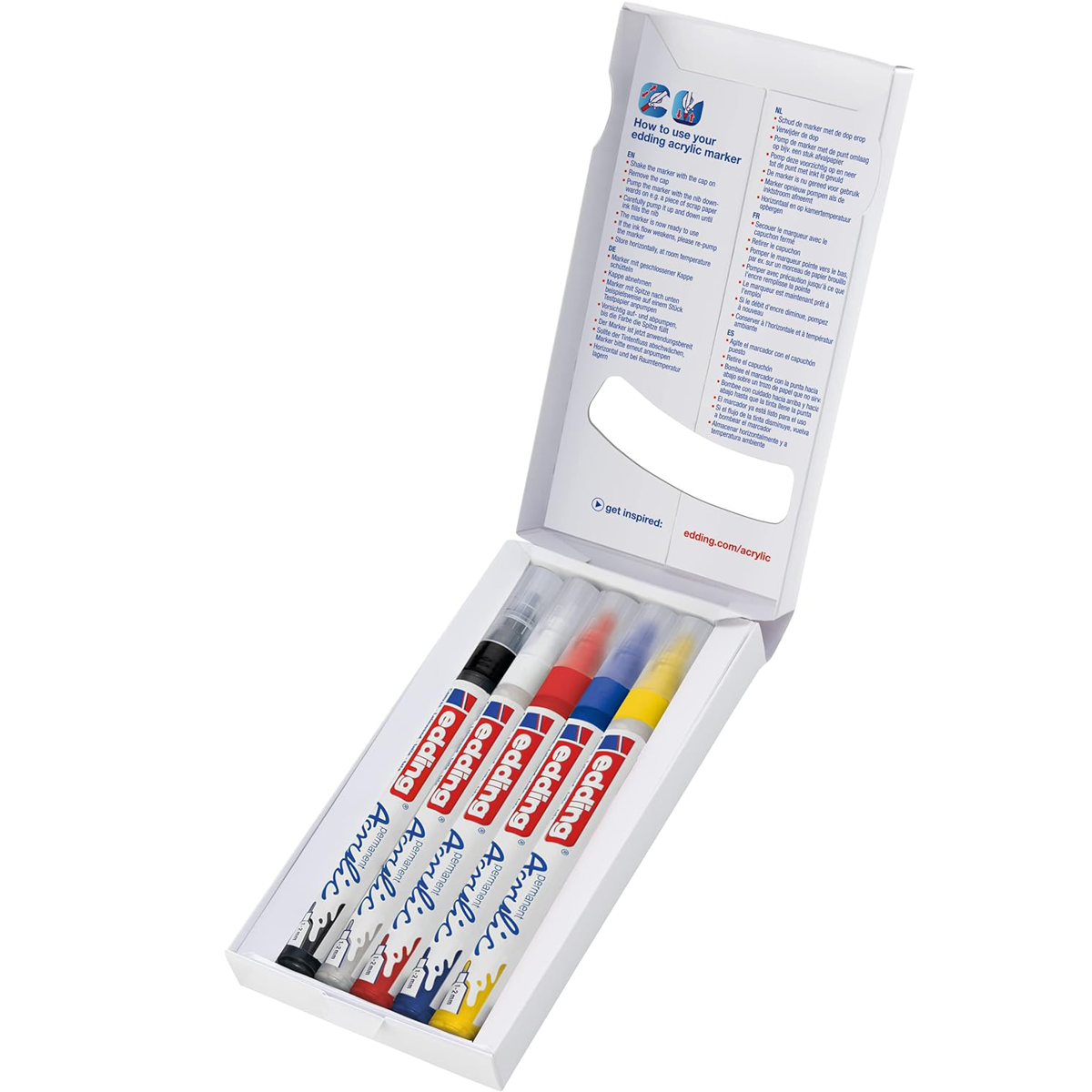 Marcadores Edding 5300 Acrylico 1-2mm Basicos Set C/5