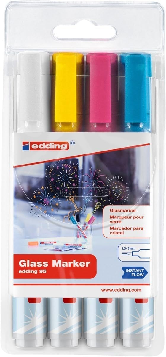 Marcadores Edding E95 Fun Cristal Punta 1.5-3mm Set C/4 Pzas