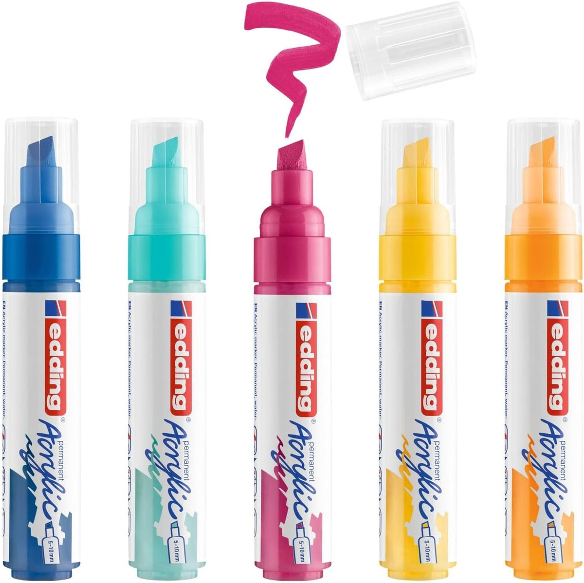 Edding 5000 Acrylic Marker Chisel Nib 5-10mm Set of 5