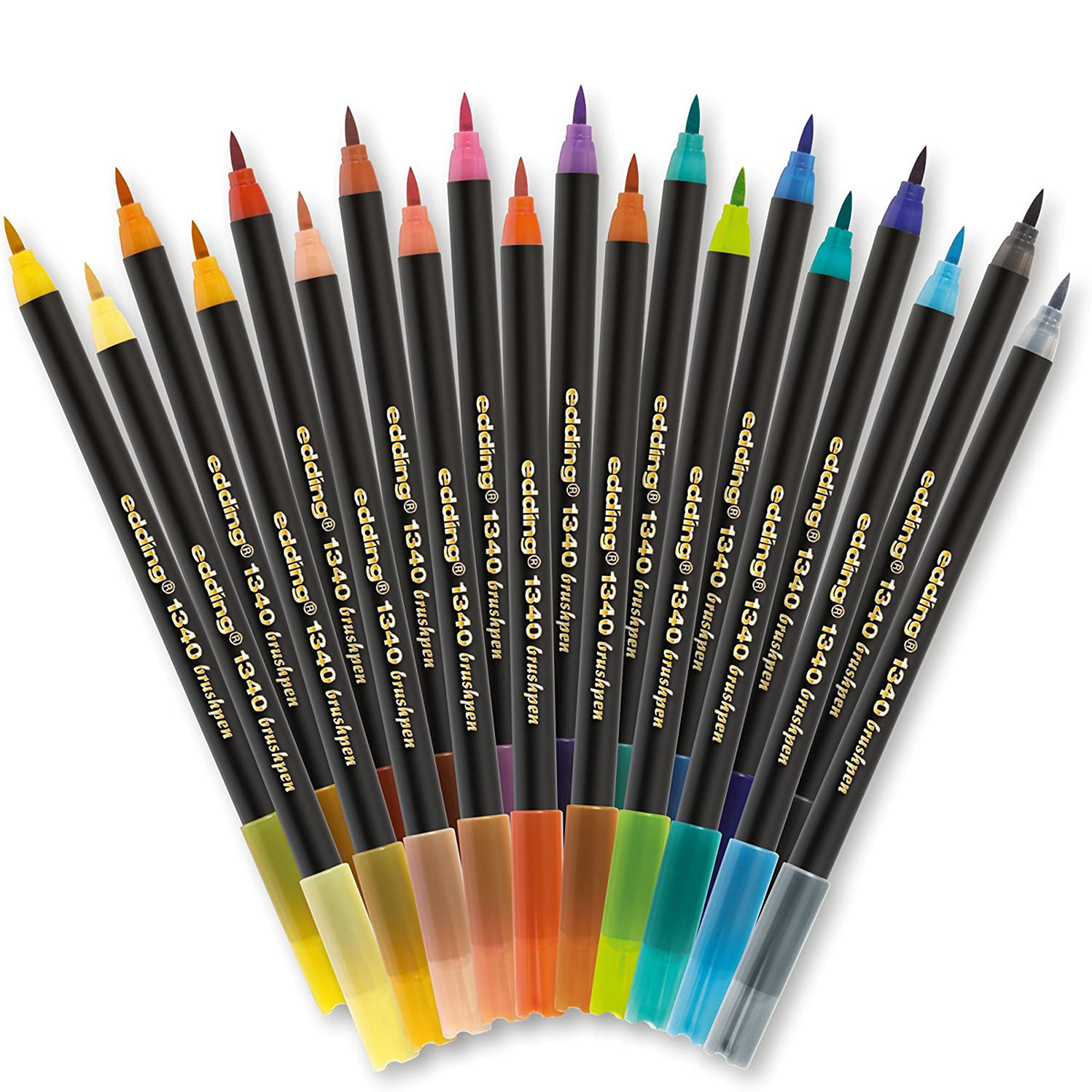 Rotulador Edding Brushpen Punta Pincel + 1 Mezclador Box Happy C/20 Pzas Papel