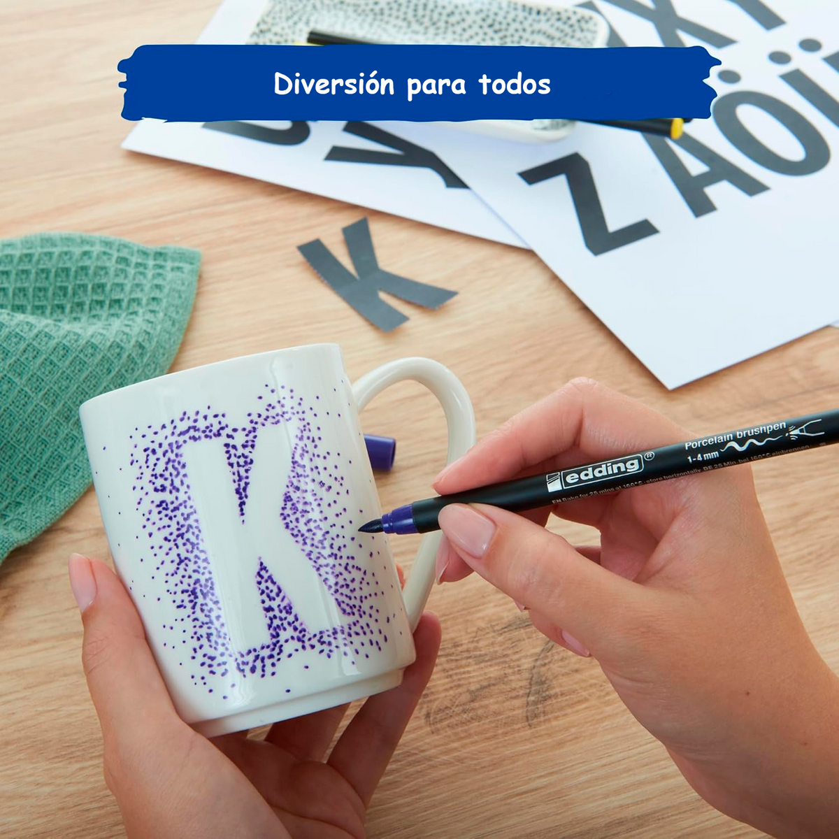 Kit manualidades Ceramica y Porcelana Dale color a tu mundial con edding