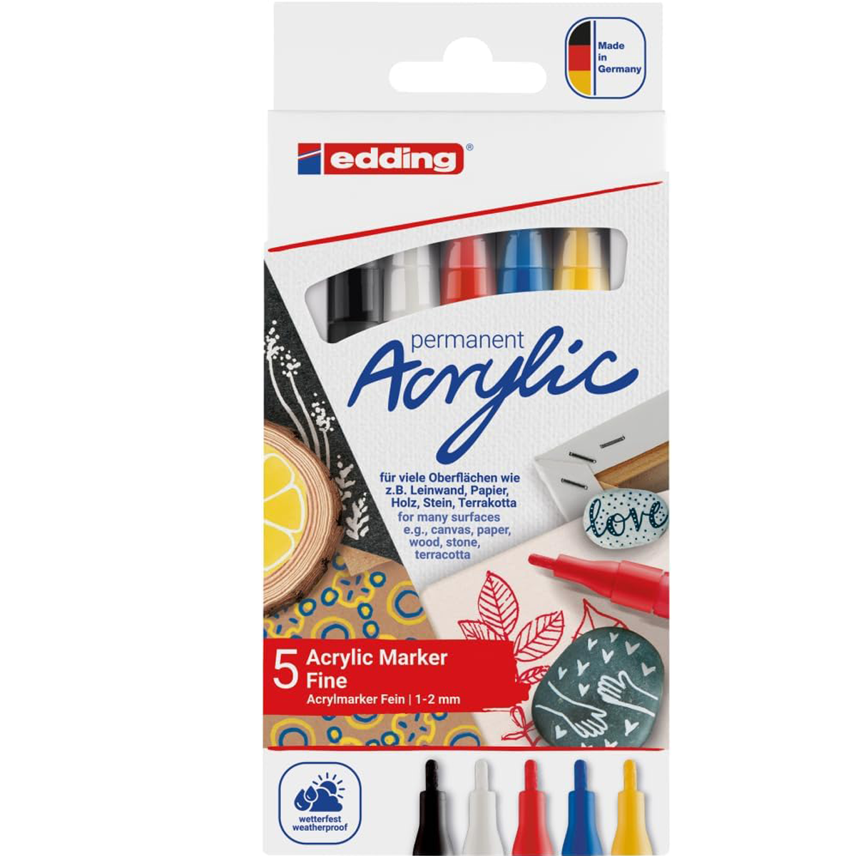 Marcadores Edding 5300 Acrylico 1-2mm Basicos Set C/5