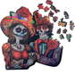 Rompecabezas Evaflex Pareja Catrines Arte Folk Cultural Mexicano C/400 Piezas