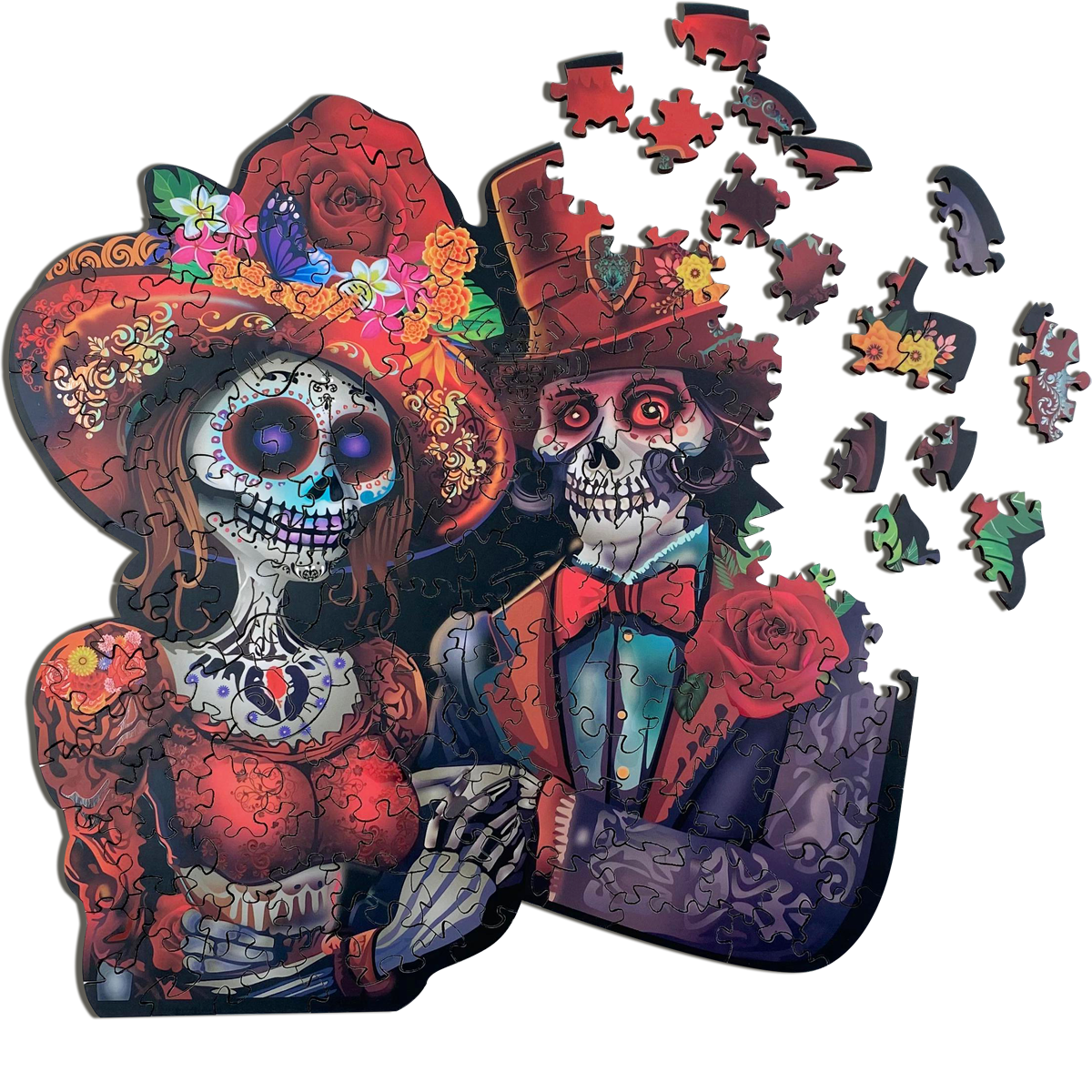Rompecabezas Evaflex Pareja Catrines Arte Folk Cultural Mexicano C/400 Piezas