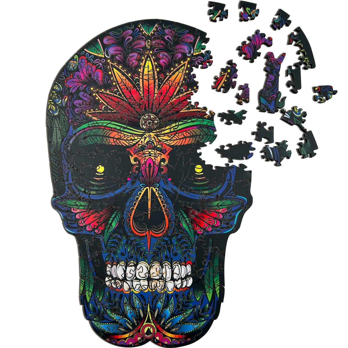 Rompecabezas Evaflex Calavera Arte Folk Cultural Mexicano C/150 Piezas