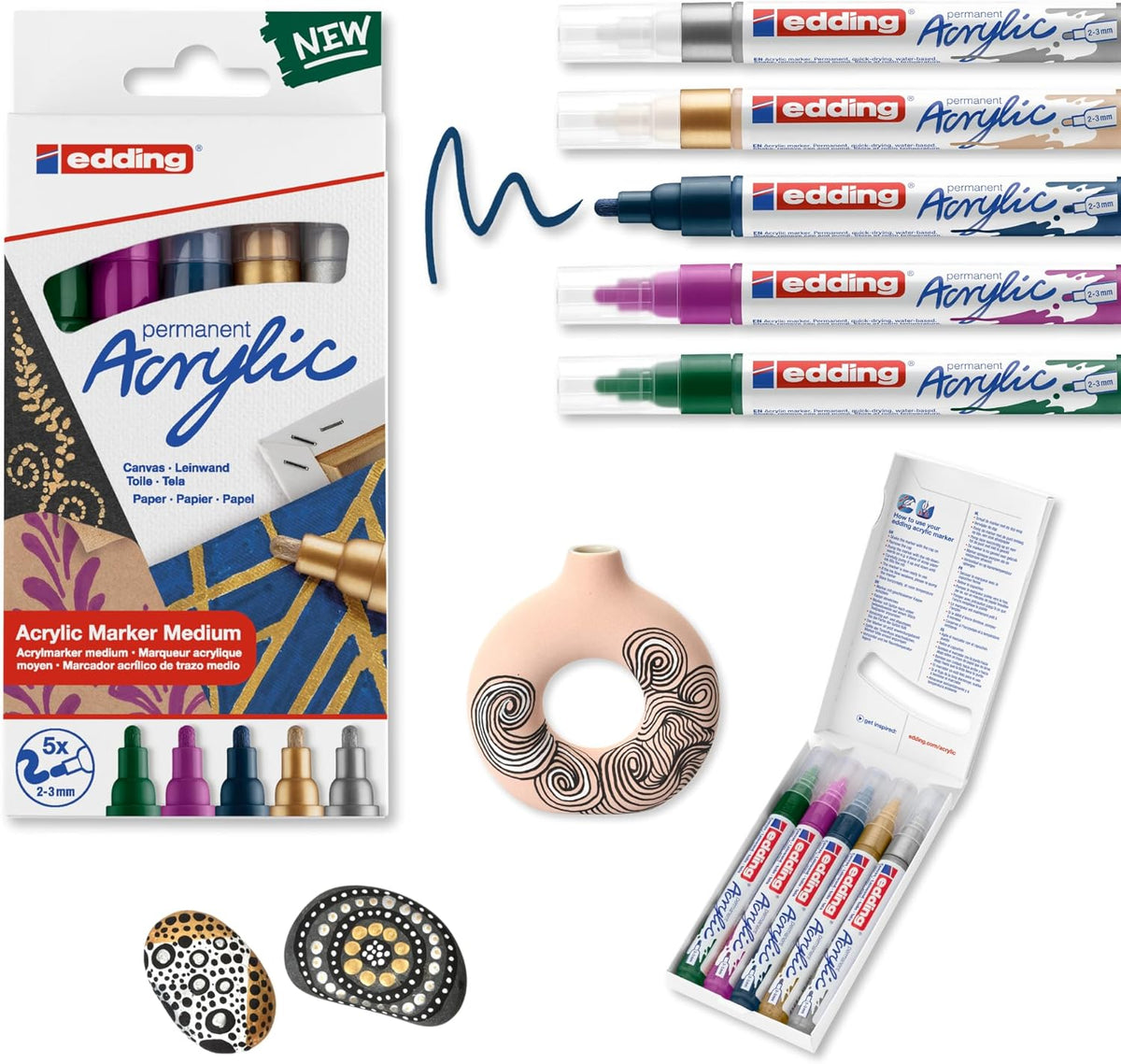 Kit manualidades Acrílico Dale color a tu mundial con edding
