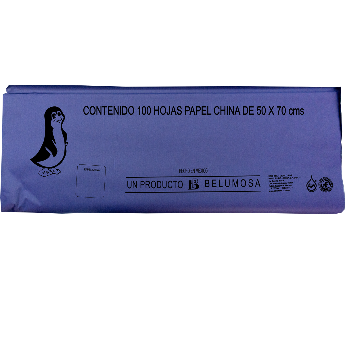 Papel China Pingüino Colores Basicos 75*50cm c/100 pliegos