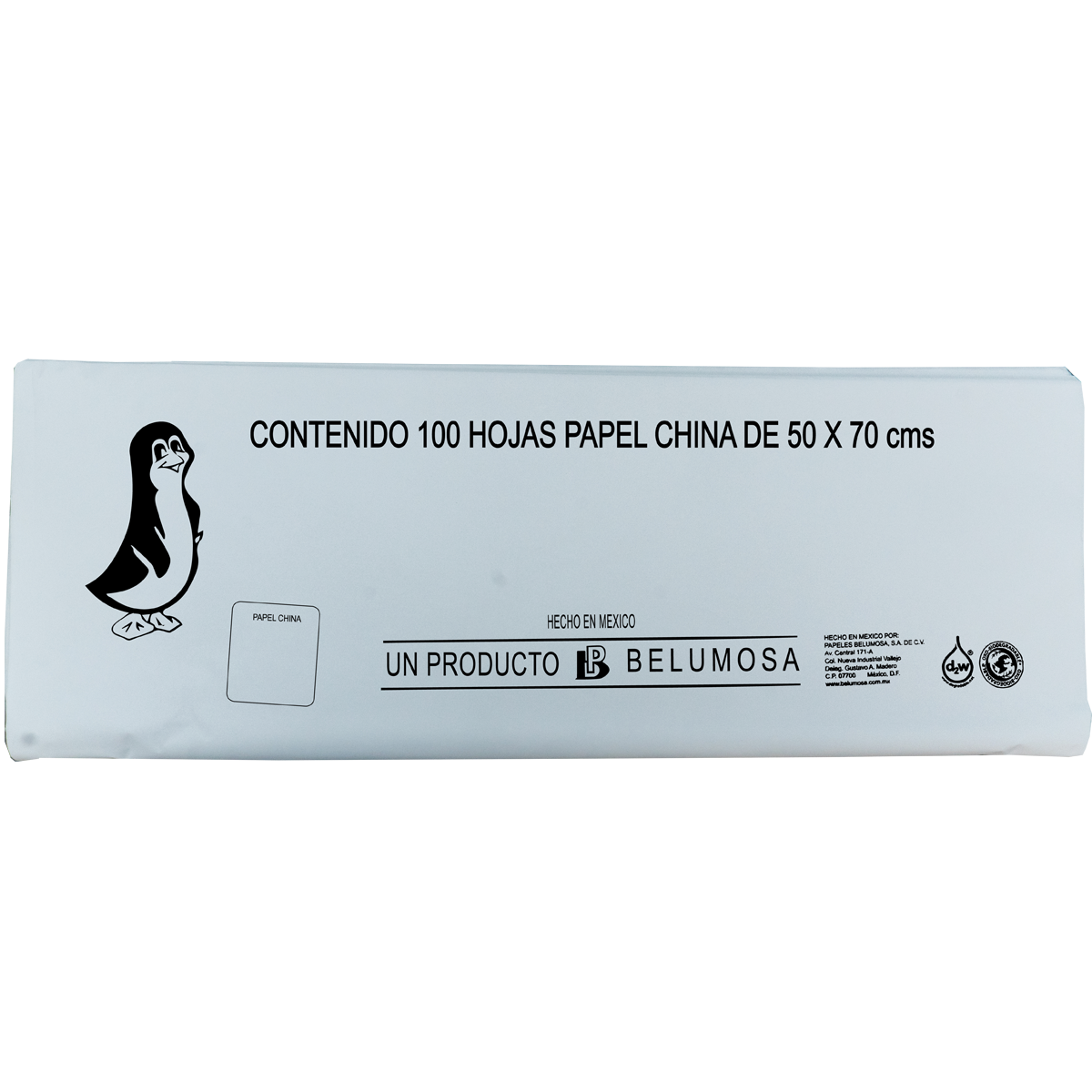 Papel China Pingüino Colores Basicos 75*50cm c/100 pliegos