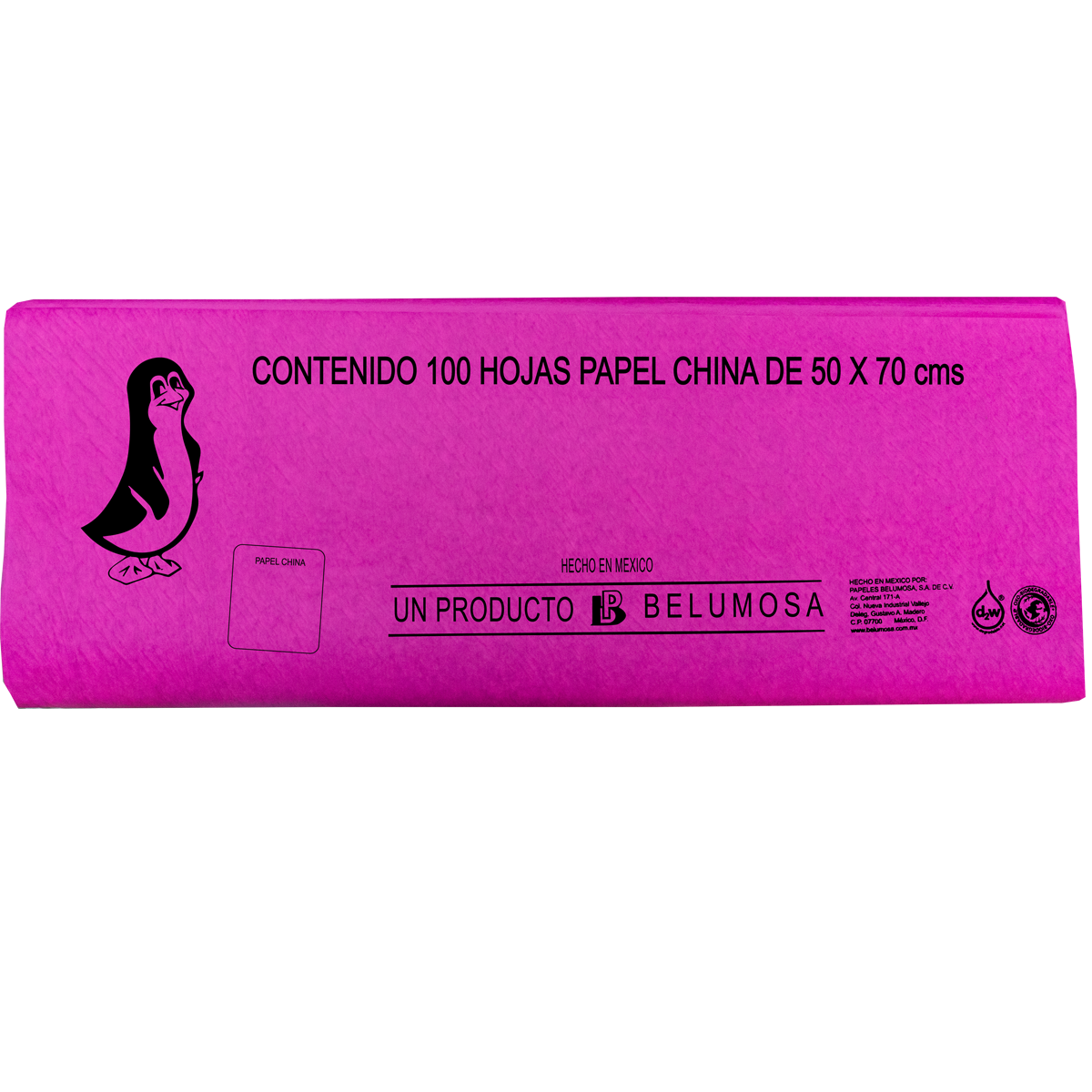 Papel China Pingüino Colores Basicos 75*50cm c/100 pliegos