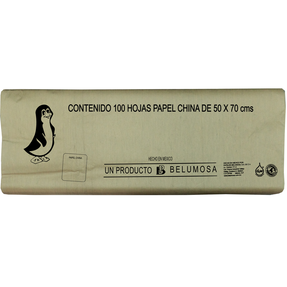 Papel China Pingüino Colores Basicos 75*50cm c/100 pliegos