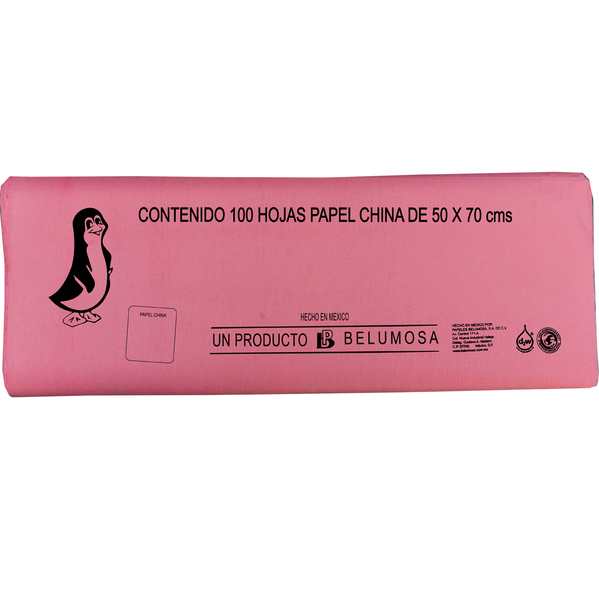 Papel China Pingüino Colores Basicos 75*50cm c/100 pliegos