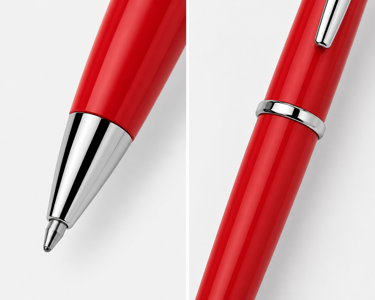 Boligrafo Scrikss 62 Chic Rojo Metalico Tinta Negra
