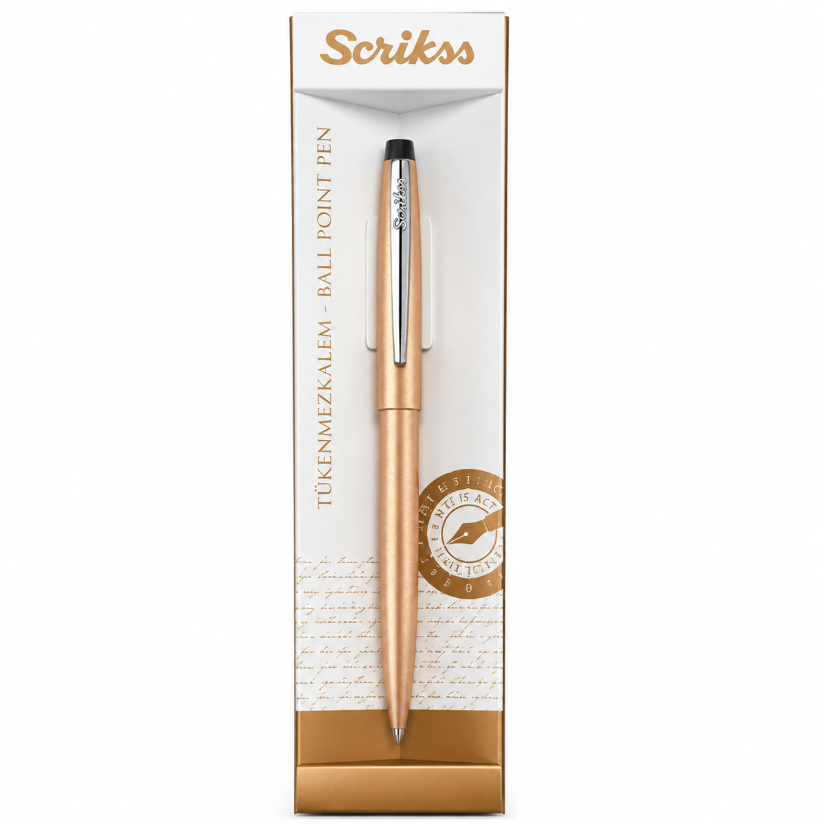 Bolígrafo Premium Metálico Scrikss F108 Gold Tinta Negra