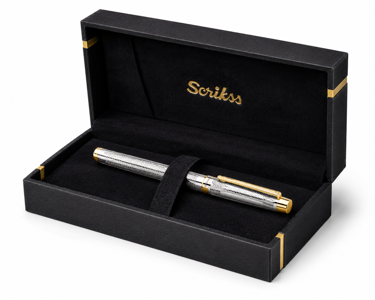 Boligrafo Scrikss Venus 722W Cromo Oro Con Estuche