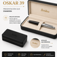 Boligrafo Scrikss Oscar 39 Negro Cromo Metalico Estuche