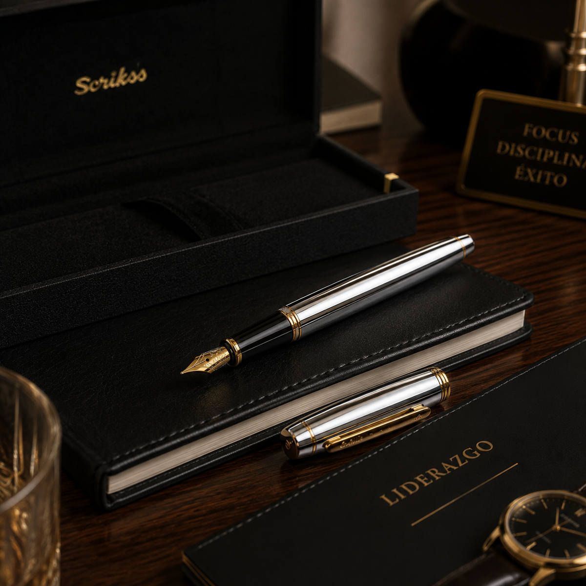 Pluma Fuente Scrikss Noble 35 Cromo Oro