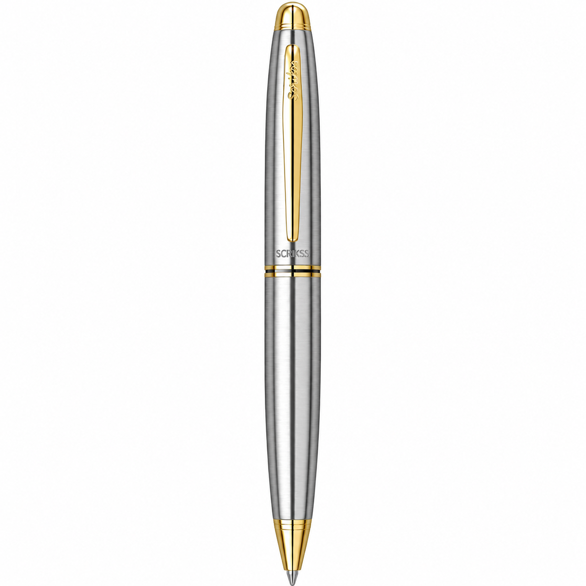 Boligrafo Scrikss 88 Knight Cromo Oro Metalico Con Estuche