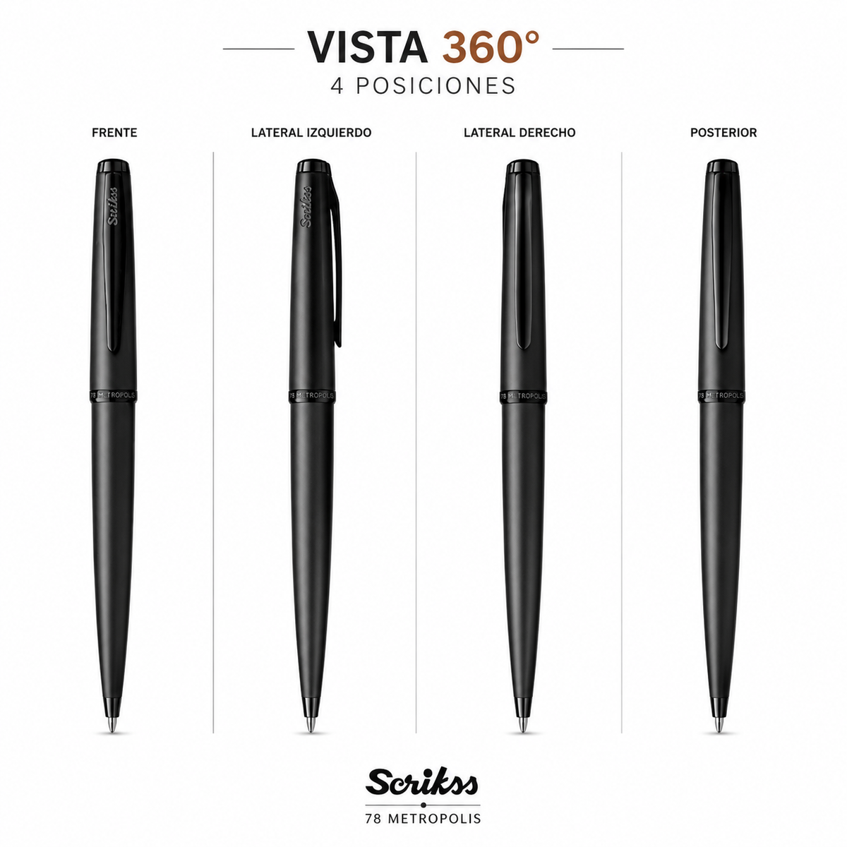 Bolígrafo Scrikss 78 Metropolis Negro Mate