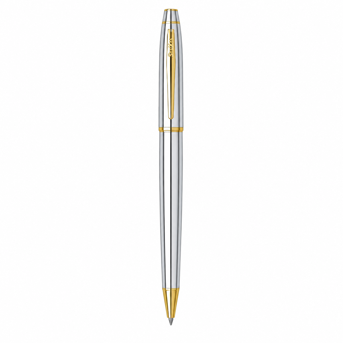 Bolígrafo Scrikss 35 Noble Cromo Oro con Estuche