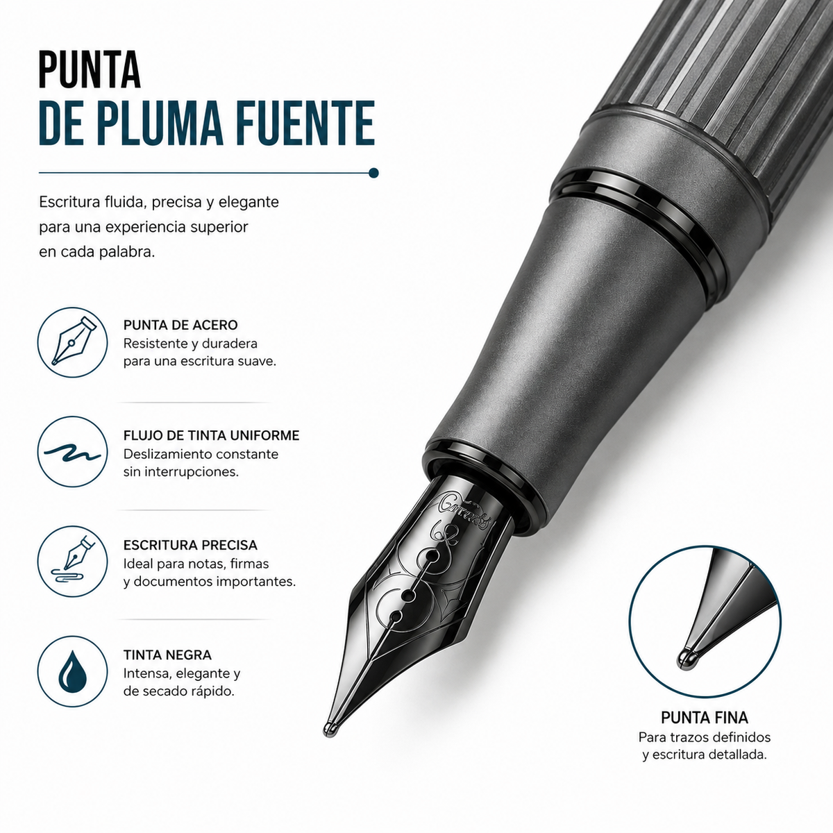 Pluma Fuente Scrikss 350 Noble Antracita Grafito