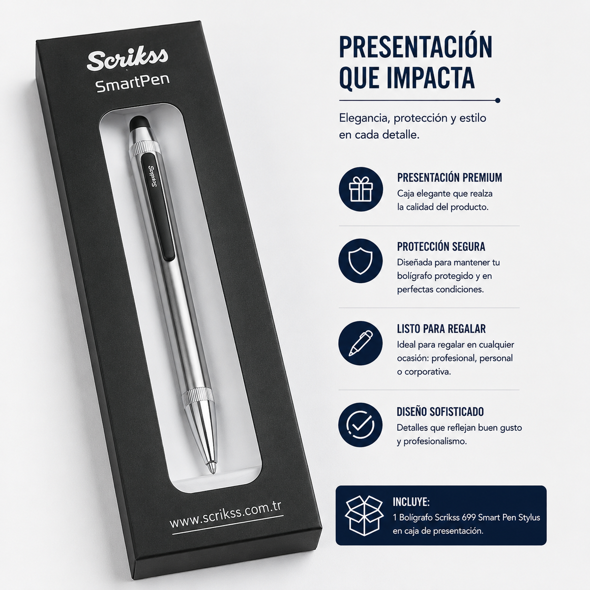 Bolígrafo Scrikss 699 Smart Pen Stylus Cromo