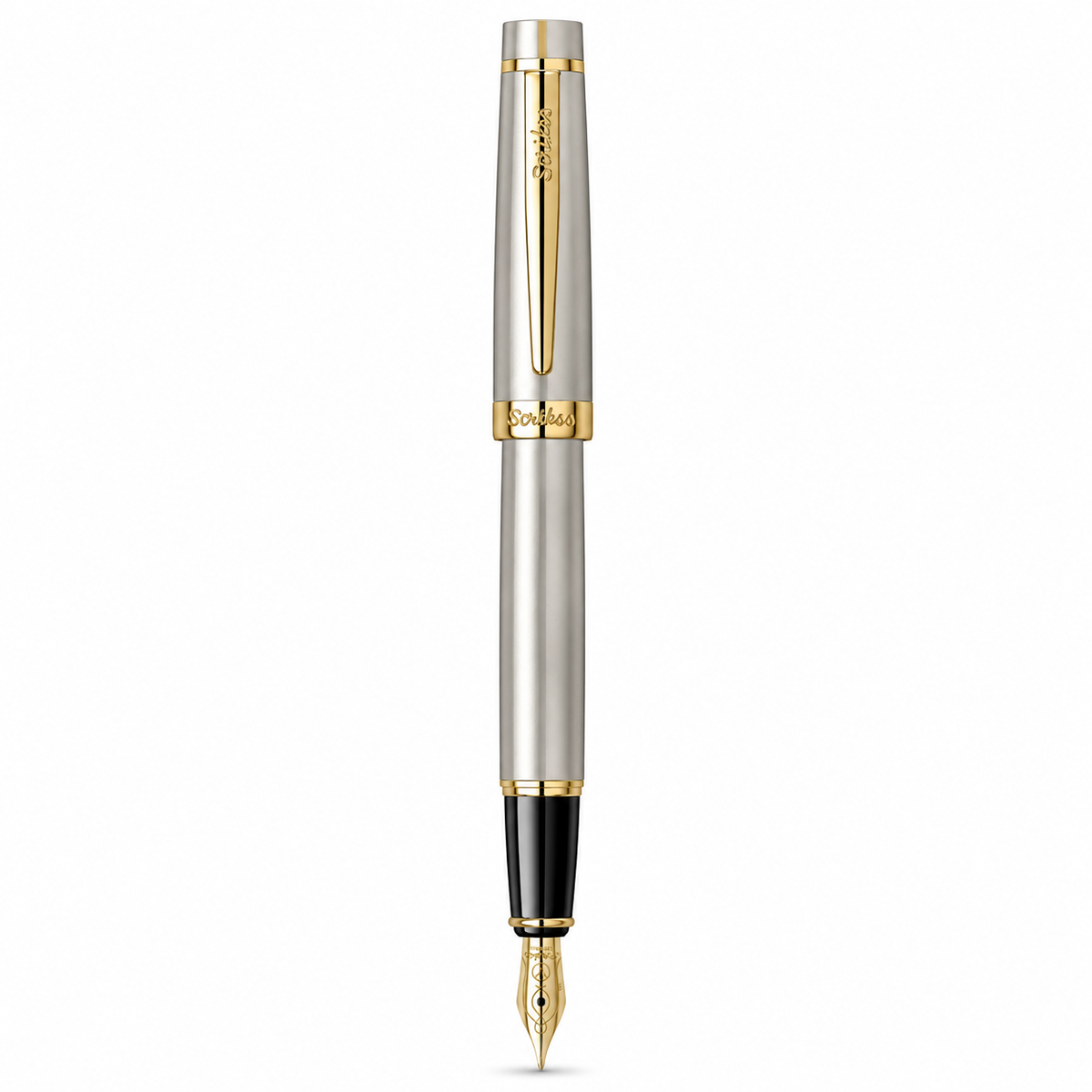 Pluma Fuente Scrikss Honour 38 Plata Dorado Con Estuche