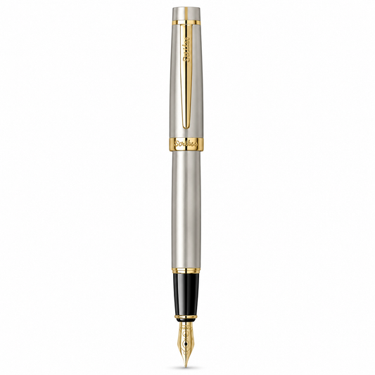 Pluma Fuente Scrikss Honour 38 Plata Dorado Con Estuche