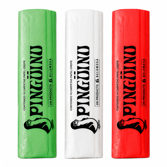 3 Papel Crepe Pinguino Belumosa Tricolor Verde Blanco Rojo 30 Pliegos