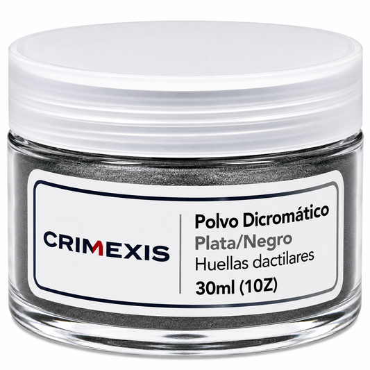 Polvo Para Huellas Dactilares Crimexis Dicromático Plateado/Negro (10Z) 30ml