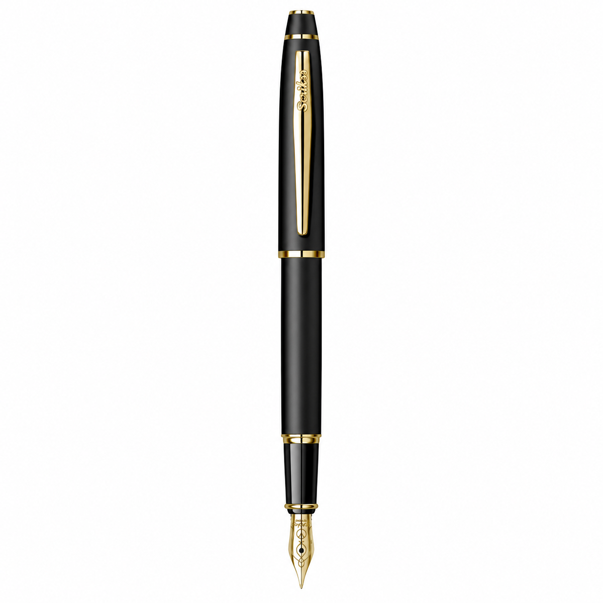 Pluma Fuente Scrikss Noble 35 Negro Mate Dorado con Estuche