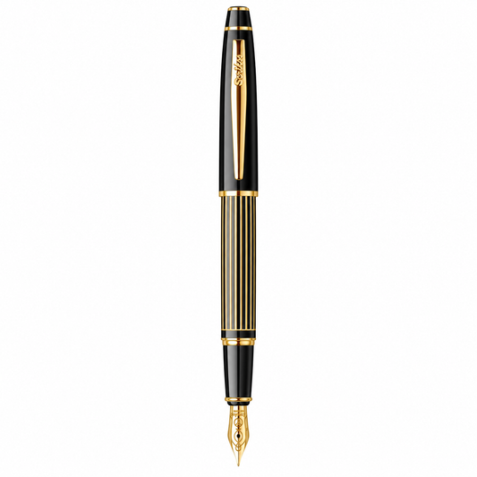 Pluma Fuente Scrikss Noble 35L Negro Oro con Estuche