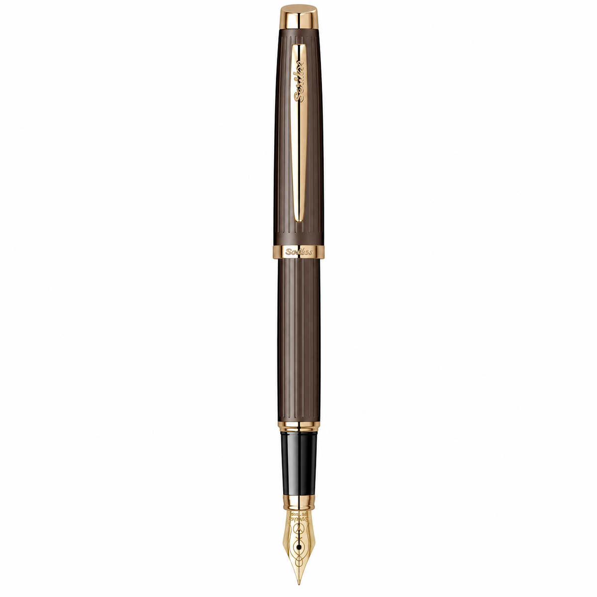 Pluma Fuente Scrikss Oskar 39 Café Oro Rosa con Estuche