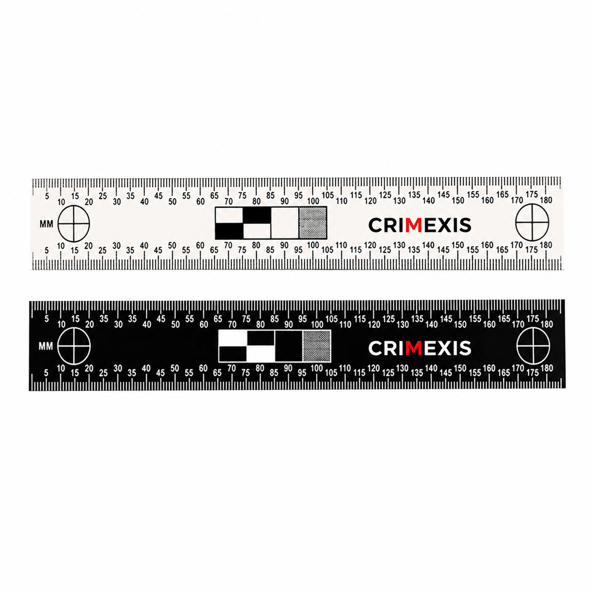 Regleta Métrica Crimexis Escala fotográfica Blanco y Negro Doble Cara 18 cm