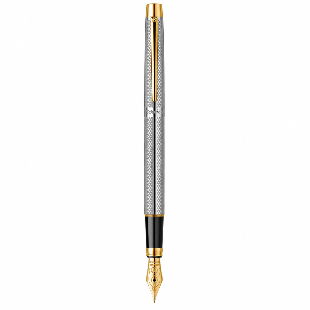 Pluma Fuente Scrikss Venus 722W Cromo Oro con Estuche