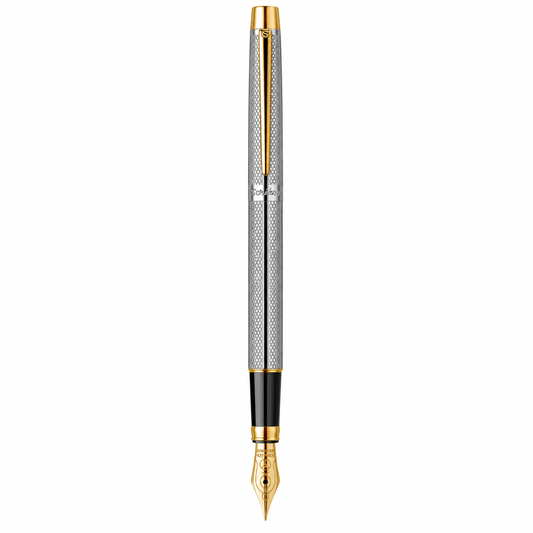 Pluma Fuente Scrikss Venus 722W Cromo Oro con Estuche