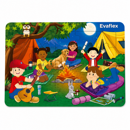 Rompecabezas Madera Evaflex Fogata C20 Piezas 20x30cm Infantil Didactico Educativo Armable Juego