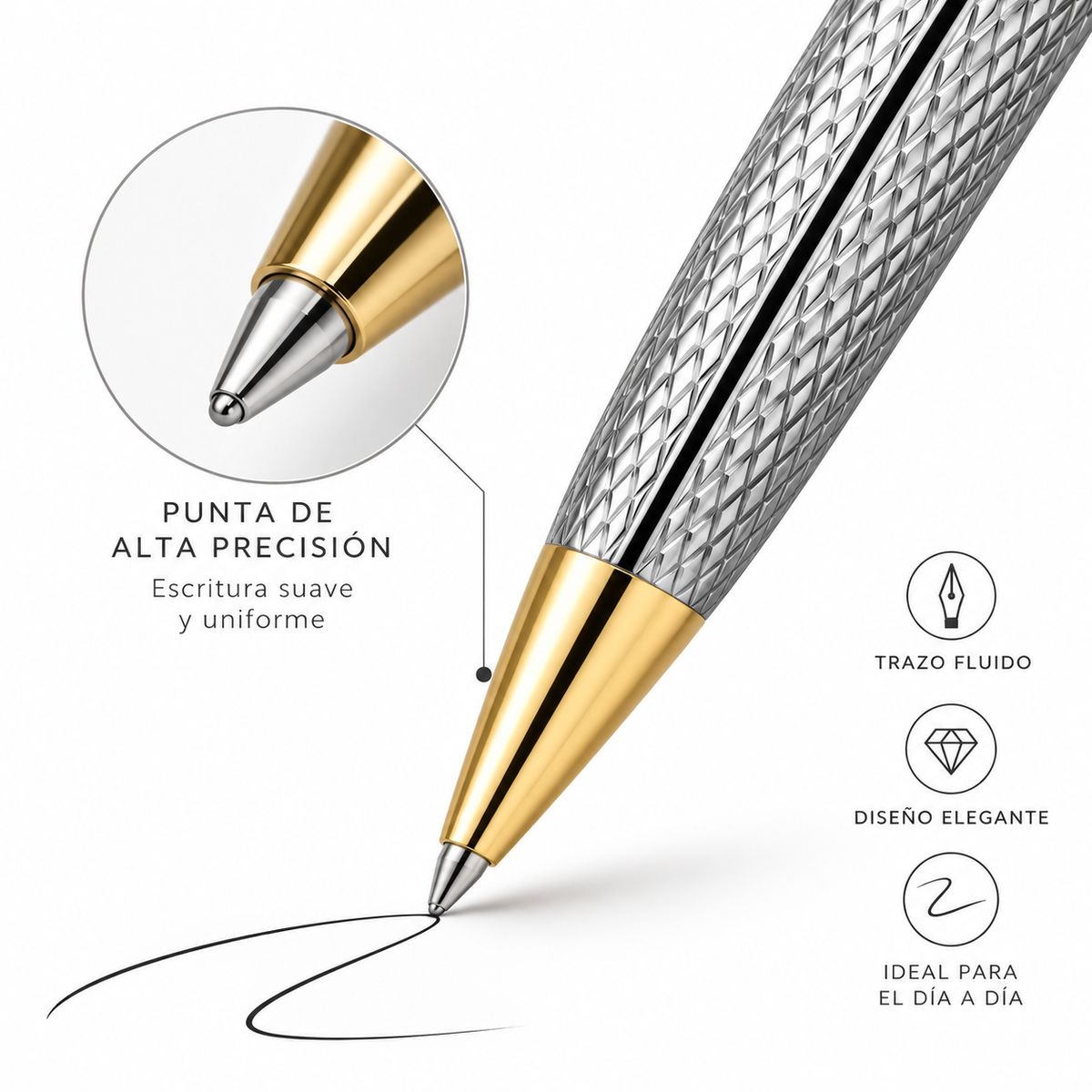 Boligrafo Scrikss Venus 722W Cromo Oro Con Estuche