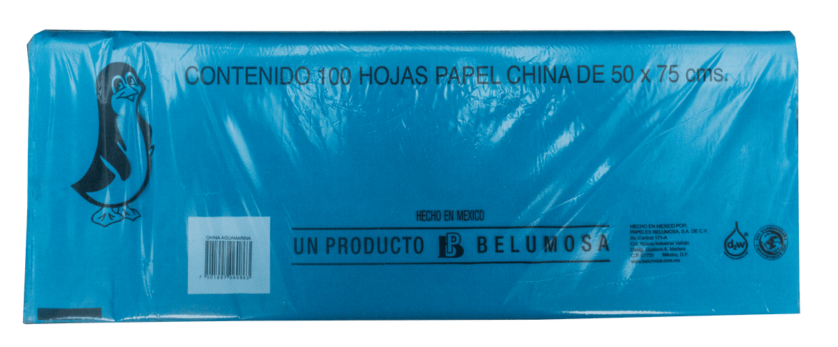 Papel China Pingüino Colores Basicos 75*50cm c/100 pliegos