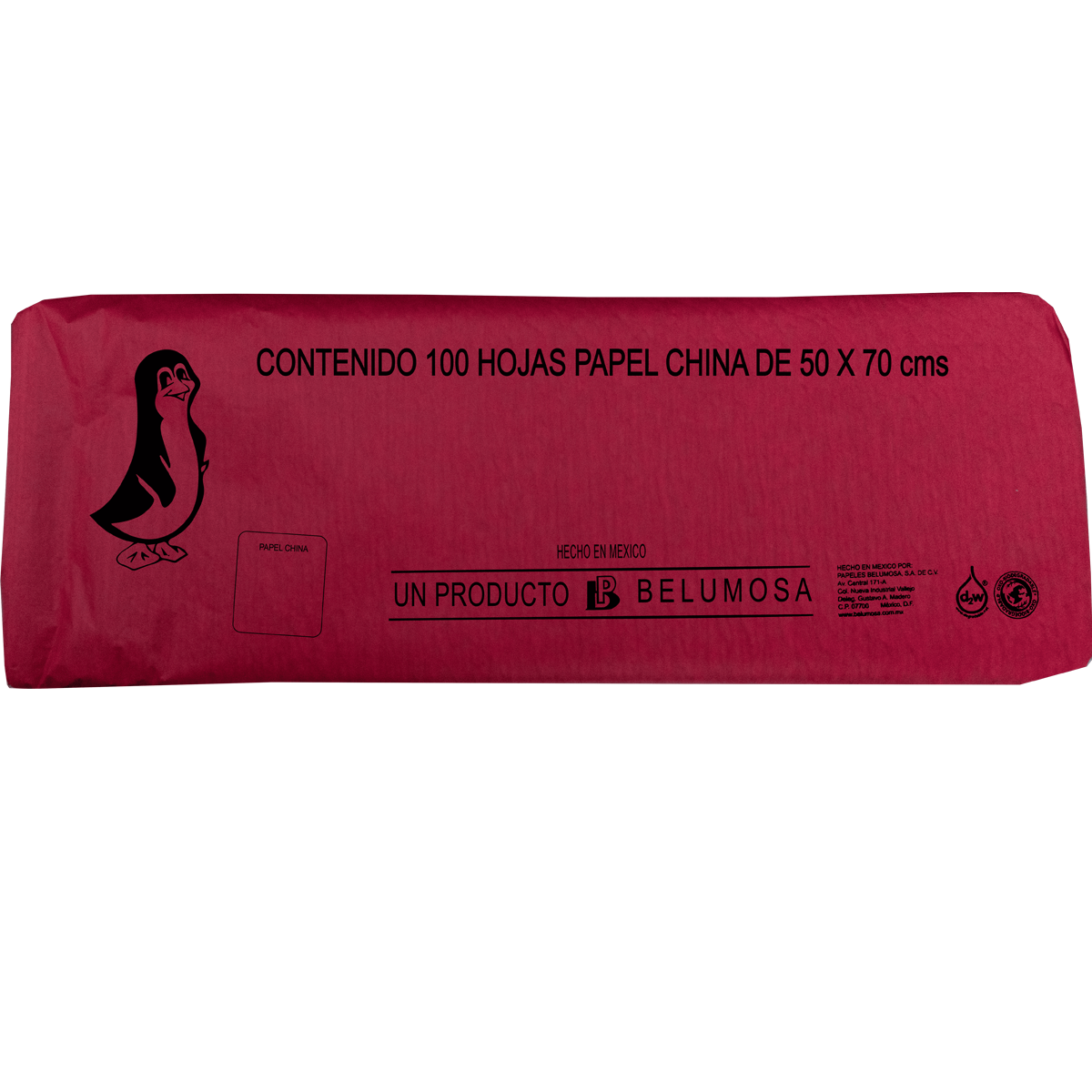 Papel China Pingüino Colores Basicos 75*50cm c/100 pliegos