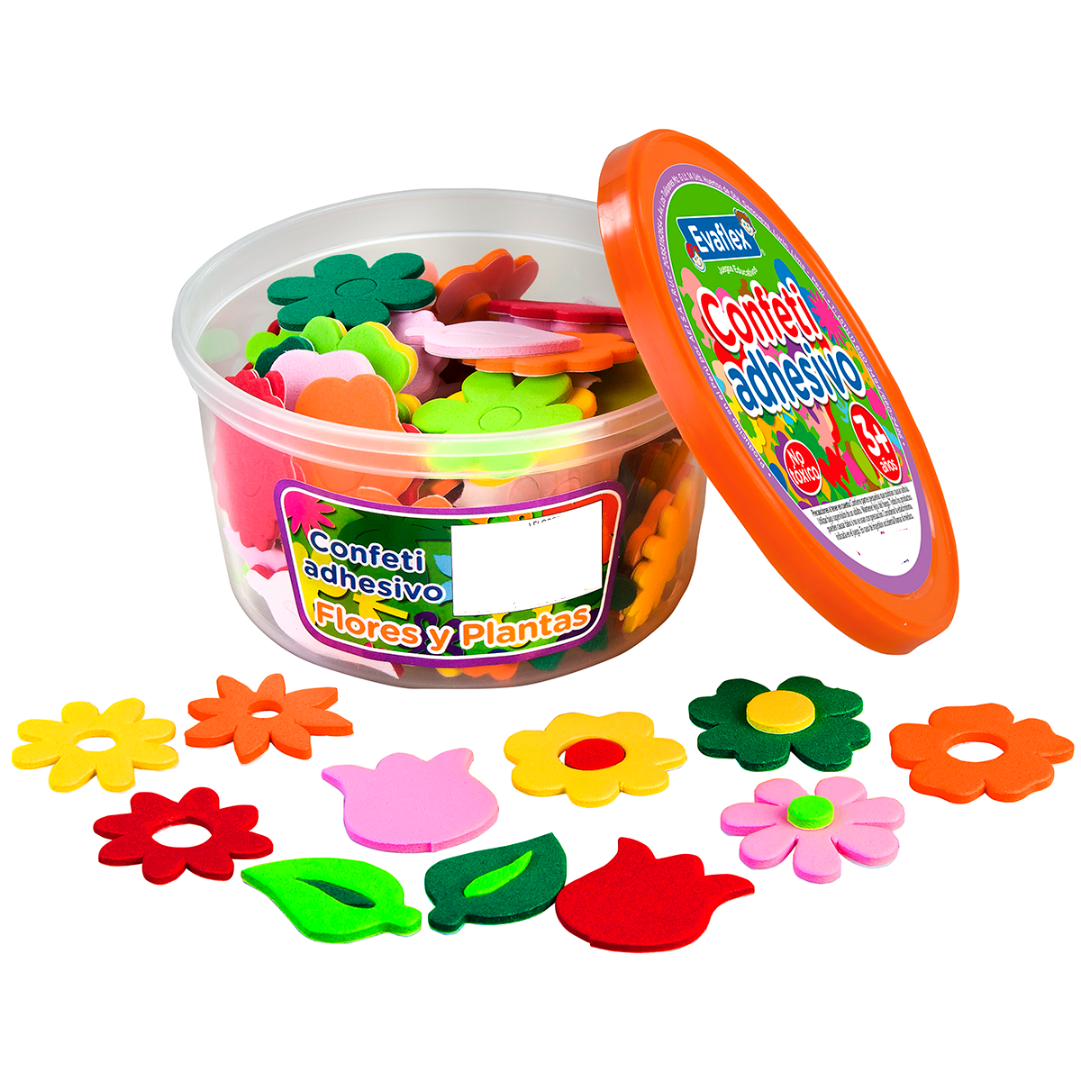 Juego Didactico Evaflex Confeti C/adhesivo Flores Planta 125