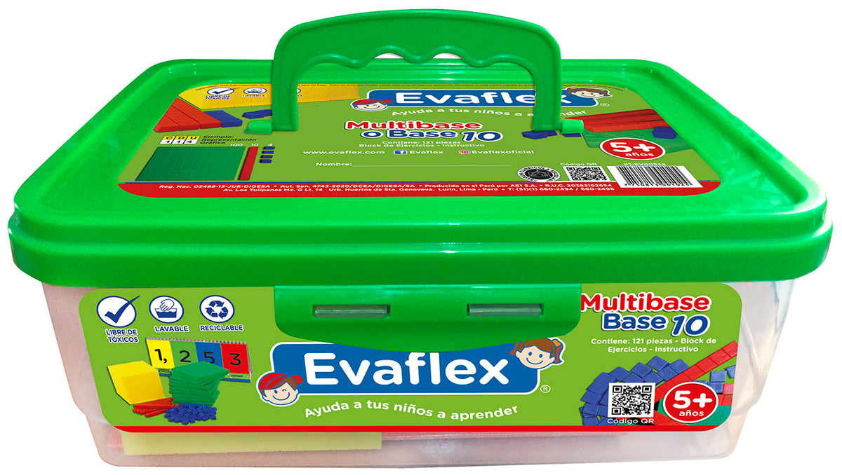 Juego Didactico Evaflex Base 10 Multibase 121 Piezas Matematicas Educativo Escolar Plastico